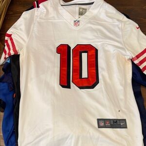 Nike White and Red NFL Jersey